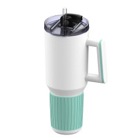 mint, light blue, white