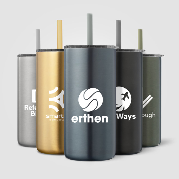 Borealis Recycled Stainless Steel Straw Tumbler - 475 ml