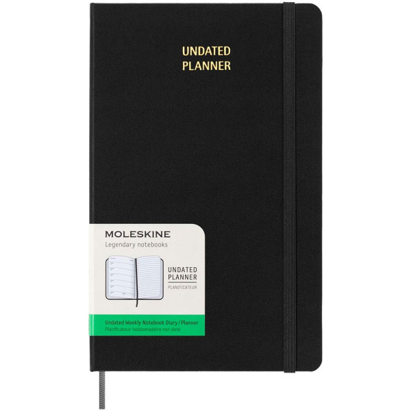 Moleskine hard cover undated L weekly planner