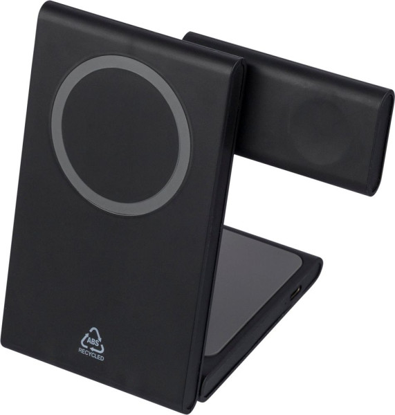 Recycled ABS 3-in-1 magnetic wireless charger Valerio