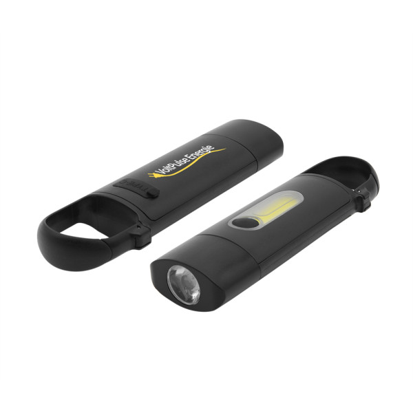 COB flashlight with carabiner