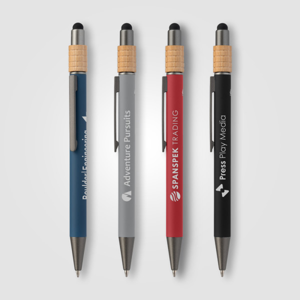 Reborn Spinner Recycled Aluminium Pen w/ Stylus - PATENT PENDING