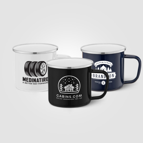 Wyoming - 385 ml Enamel-Coated Campfire Mug with Stainless Rim