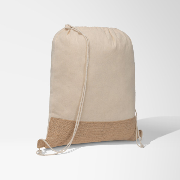 Rio™ 5 oz. Recycled Cotton and Jute Drawstring Bag