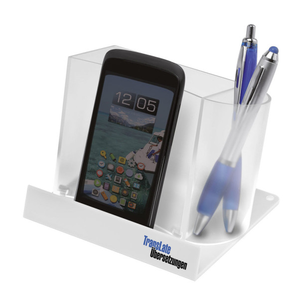 Smartphone/tablet holder with memo block holder