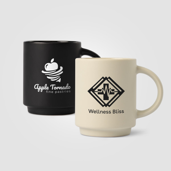 Café Duo - 325 ml Ceramic Mug & Bamboo Board Set