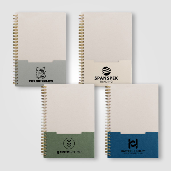 Lino FSC Paper Spiral Binding Vertical Pocket Notebook - A5