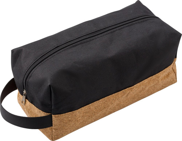 Polyester and cork toilet bag Lynn