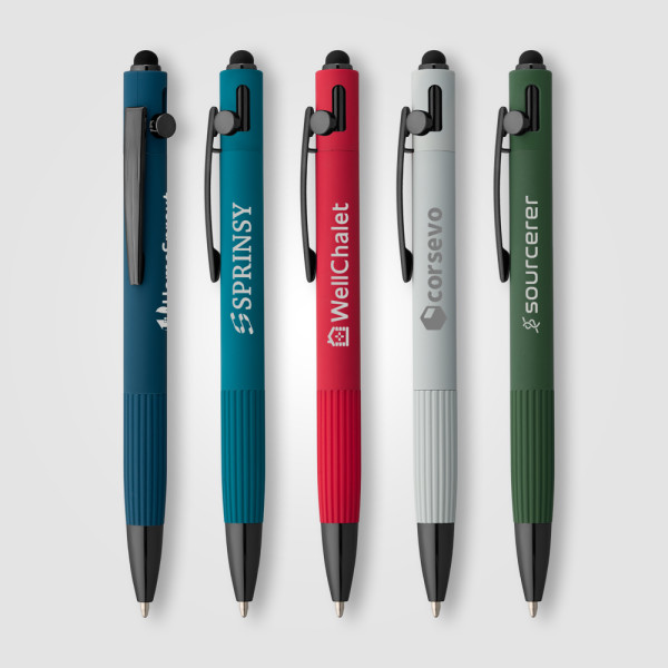 Saga Recycled Aluminium Bolt Action Stylus Pen
