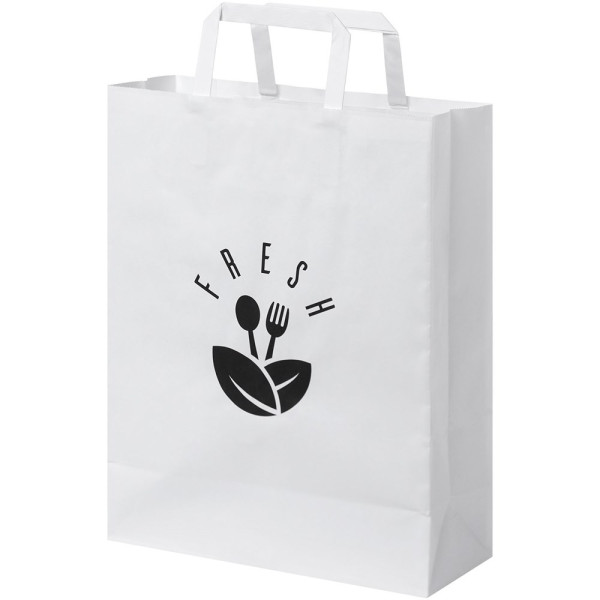 Kraft 80-90 g/m2 paper bag with flat handles - medium