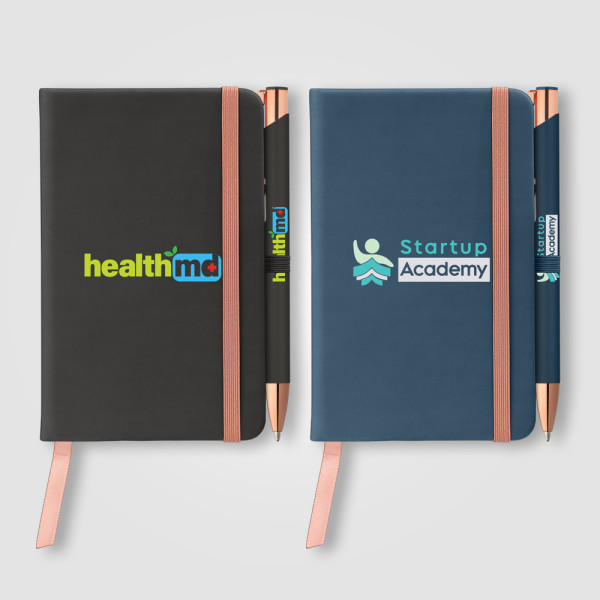 Miller Softy Rose Gold Notebook & Crosby Pen Gift set